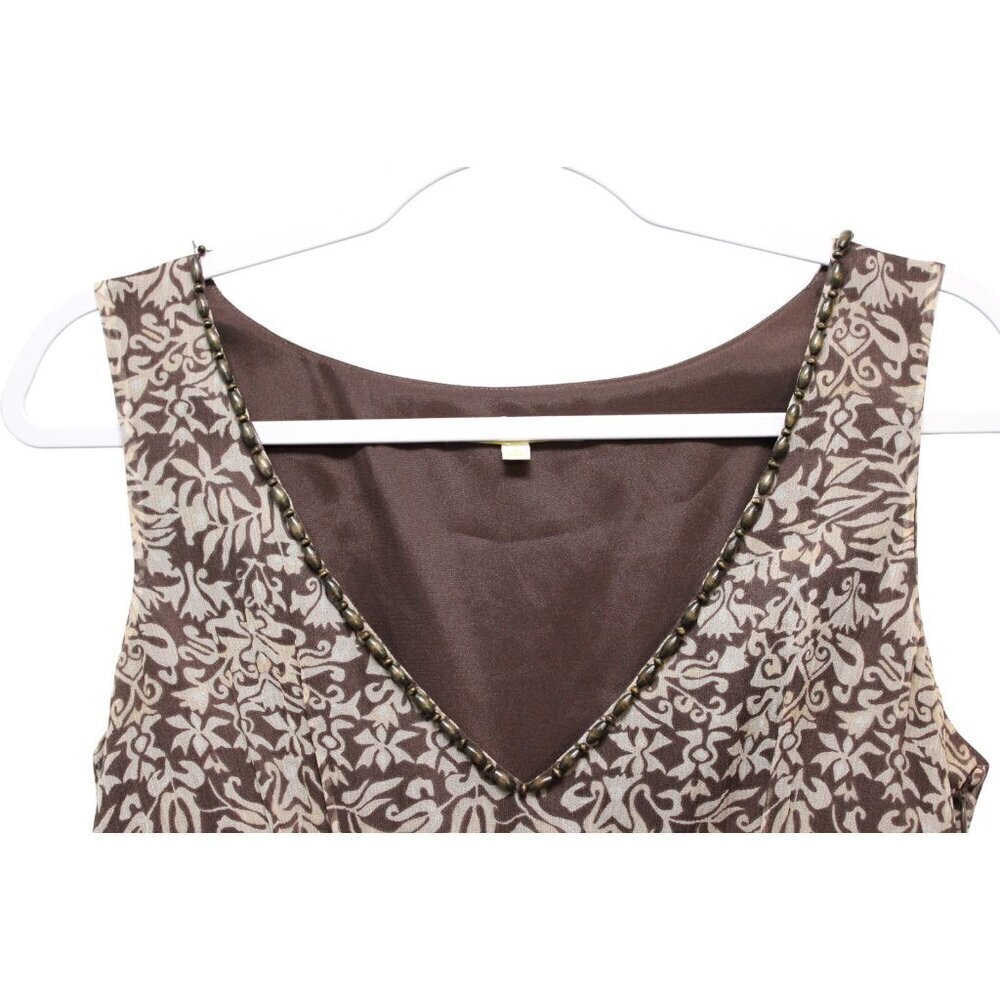 Gianni Bini Dress Size 4 100% Silk Beaded Smocked Boho Floral Party Chiffon - Picture 6 of 13